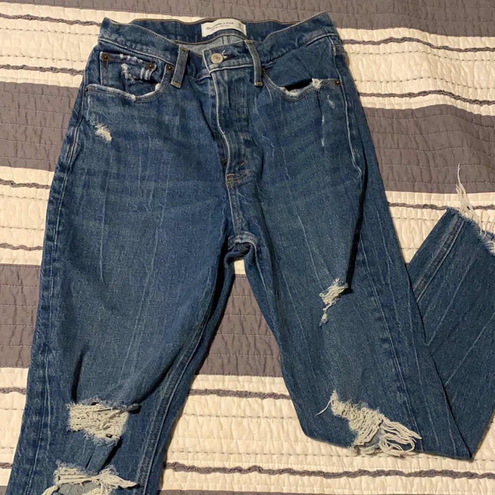 A&F high rise mom jean